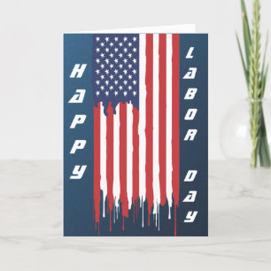 Happy Labour Day American Flag Graffiti Karte