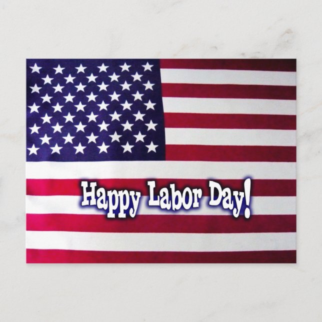 Happy Labour Day American Flag Postcard Postkarte (Vorderseite)