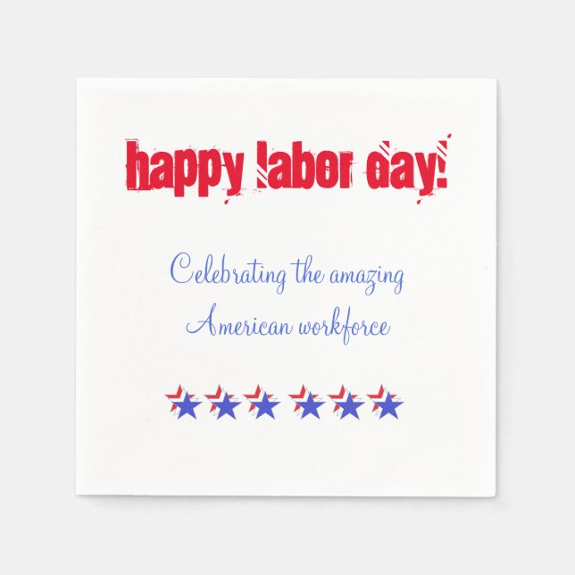 Happy Labour Day Cocktail Napkins Serviette (Vorderseite)