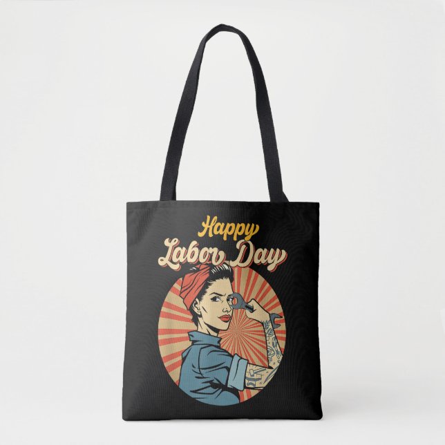 Happy Labour Day Girl Strong Worker Movement (Vorderseite)