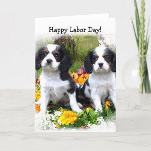 Happy Labour Day King Charles Spaniel Welpen-Karte Karte
