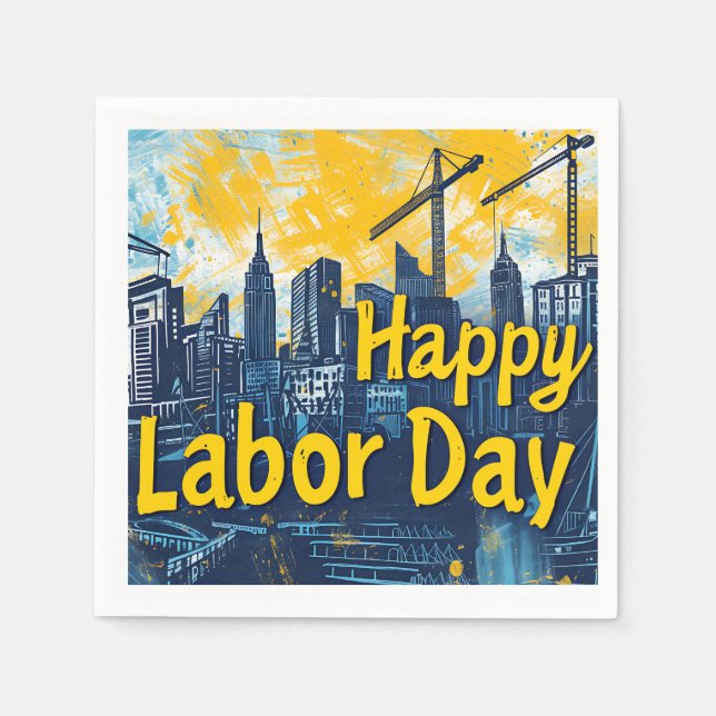 Happy Labour Day Paper Napkin Serviette (Vorderseite)