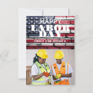 Happy Labour Day patriotische USA Fahnenkarte Dankeskarte
