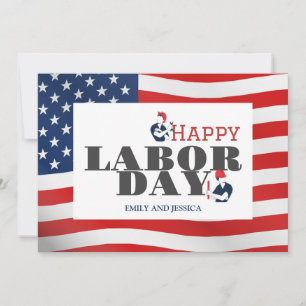 Happy Labour Day patriotische USA Fahnenkarte Dankeskarte