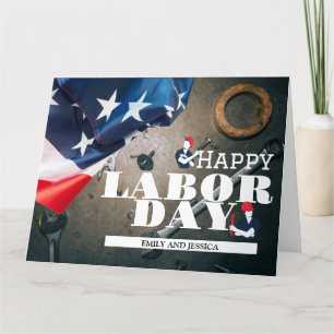 Happy Labour Day patriotische USA Fahnenkarte Dankeskarte