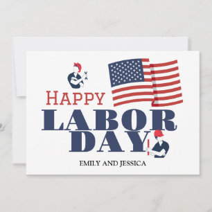 Happy Labour Day patriotische USA Fahnenkarte Dankeskarte