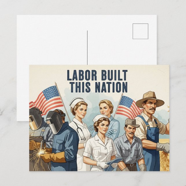 Happy Labour Day Postcard Postkarte (Vorne/Hinten)