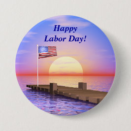 Happy Labour Day US Flag and Dock Button