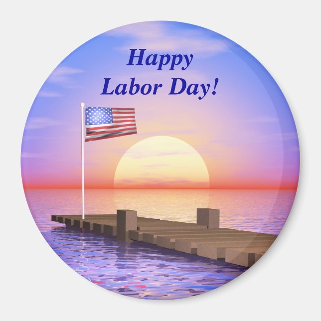 Happy Labour Day US Flag and Dock Magnet (Vorne)