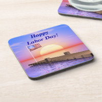 Happy Labour Day US Flag and Dock