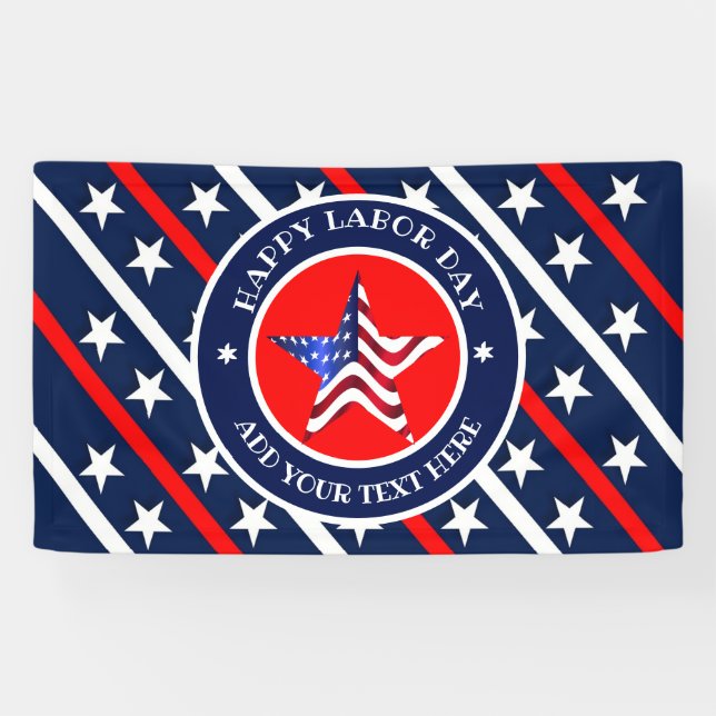 Happy Labour Day US Flagge America Flag Banner (Horizontal)