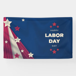 Happy Labour Day Usa Flag Red White Blue Banner