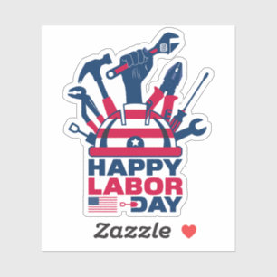 Happy Labour Day, USA Holiday Aufkleber