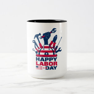 Happy Labour Day, USA Holiday Zweifarbige Tasse