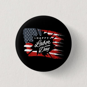 Happy Labour Day verschenken amerikanische Flagge Button