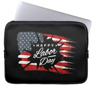 Happy Labour Day verschenken amerikanische Flagge Laptopschutzhülle