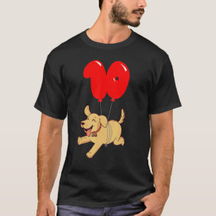 Happy Labrador 10. Geburtstag Kinder Ballon Party T-Shirt