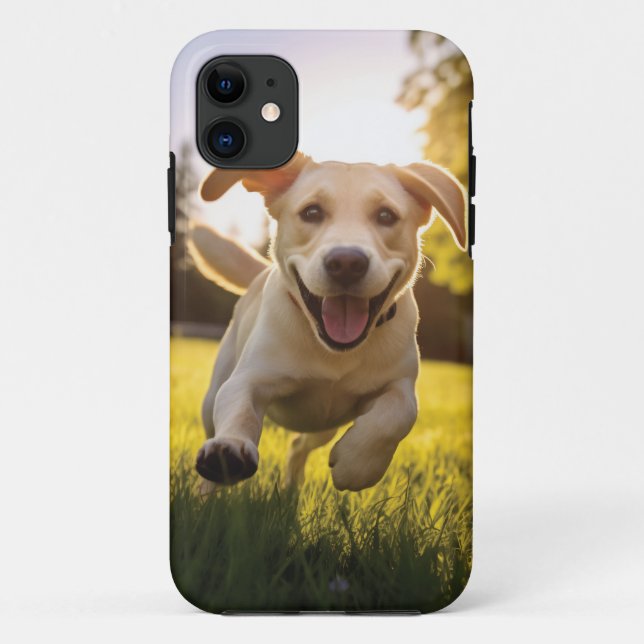 Happy Labrador Puppy Running Case-Mate iPhone Hülle (Rückseite)