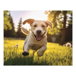 Happy Labrador Puppy Running Fotodruck