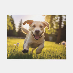 Happy Labrador Puppy Running Fußmatte