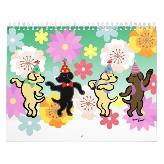 Happy Labrador Retriever Cartoon Calendar Kalender (Titelbild)