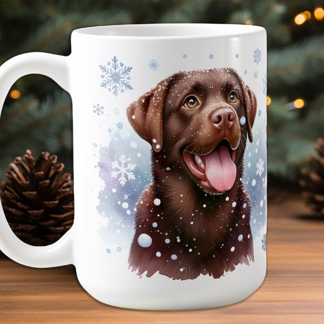 Happy Labrador Retriever Puppy Dodge Weihnachten Tasse (Von Creator hochgeladen)