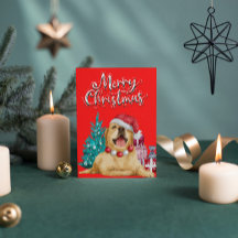 Happy Labrador Retriever Red Holiday Postkarte