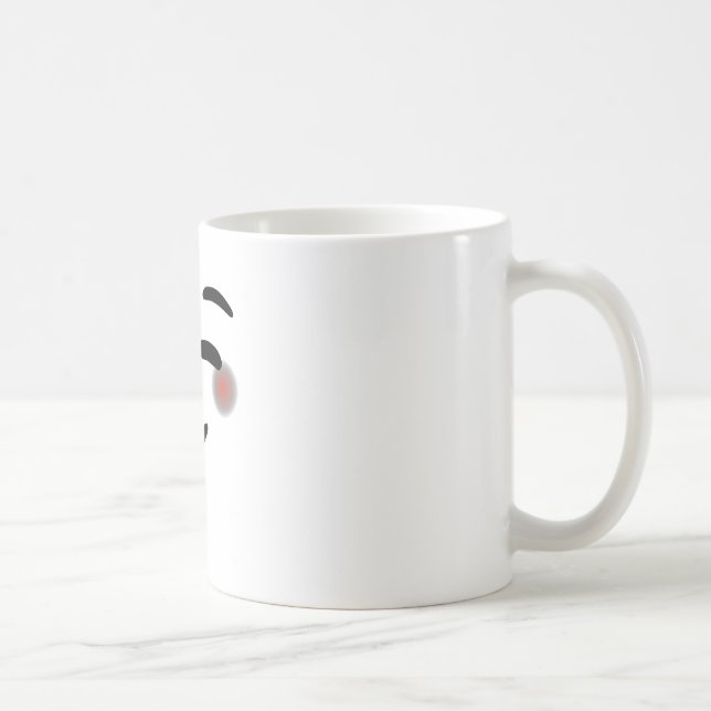 Happy Lächeln Augen Gesicht Blushing Emojis Kaffeetasse (Rechts)