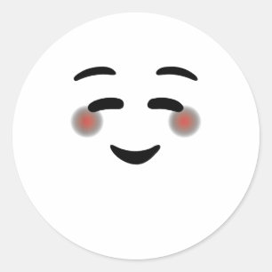 Happy Lächeln Augen Gesicht Blushing Emojis Runder Aufkleber