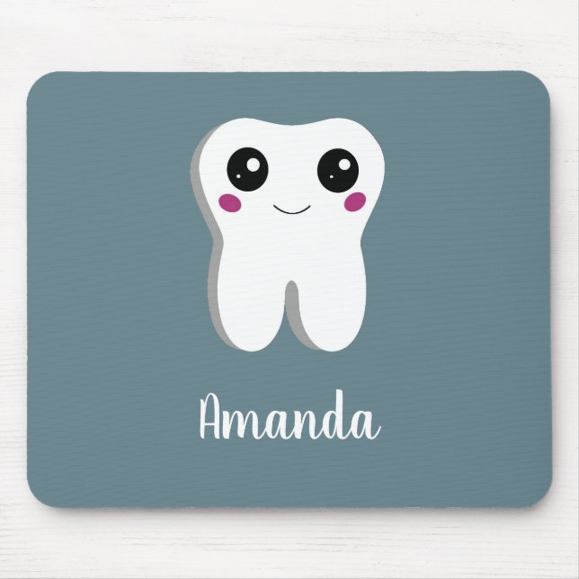 Happy Lächeln Dental Tooth Niedlich Mousepad (Vorne)