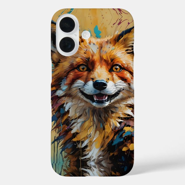 Happy Lächeln Fox-Anstrich Spritzer Case-Mate iPhone Hülle (Rückseite)