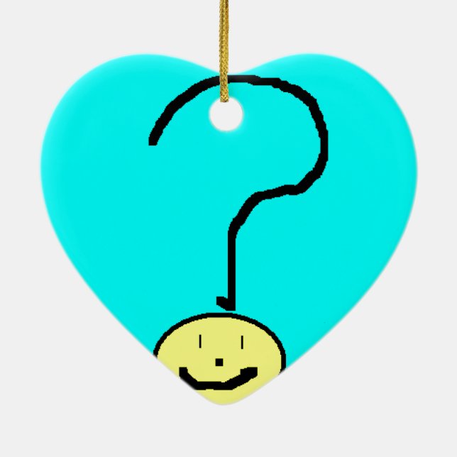 Happy Lächeln Frage Mark Emoji, Kinder Art Keramik Ornament (Hinten)