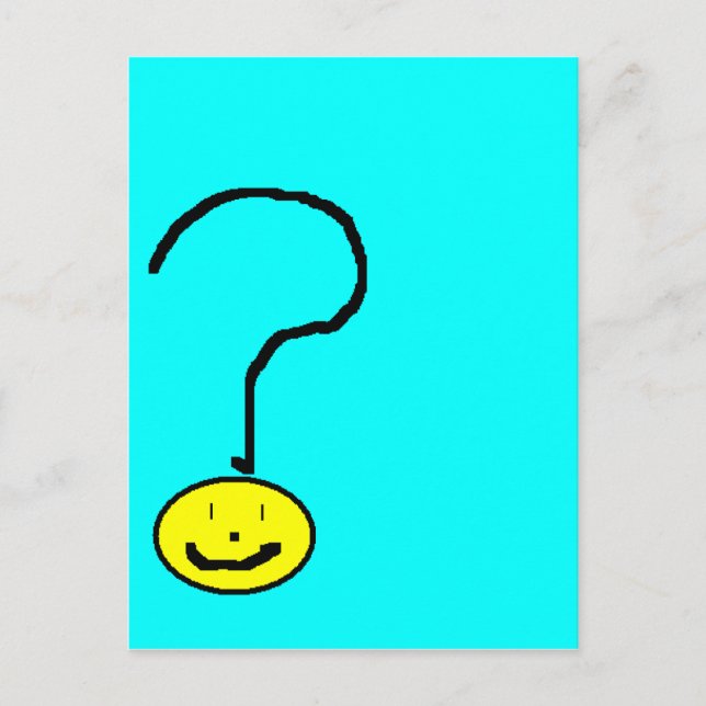 Happy Lächeln Frage Mark Emoji, Kinder Art Postkarte (Vorderseite)