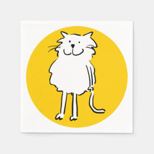 Happy Lächeln Katze als Spaß Cartoon Illustratio Serviette