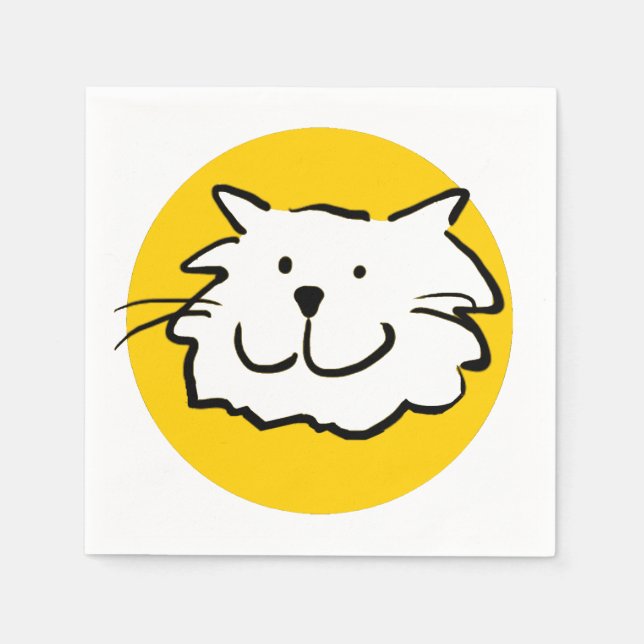 Happy Lächeln Katze. Cat-Themed Serviette (Vorderseite)