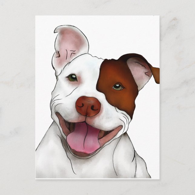 Happy Lächeln Pitbull Postkarte (Vorderseite)