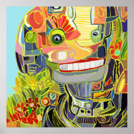 Happy Lächeln Robot Selfie mit der Natur, Ein Tag Poster