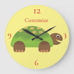 Happy Lächeln Schildkröte Thunder_Cove Große Wanduhr
