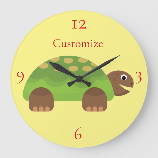 Happy Lächeln Schildkröte Thunder_Cove Große Wanduhr (Vorderseite)