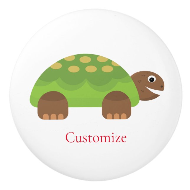 Happy Lächeln Schildkröte Thunder_Cove Keramikknauf (Vorderseite)