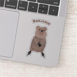 Happy lächelnd niedliche Quokka Cartoon Design Aufkleber