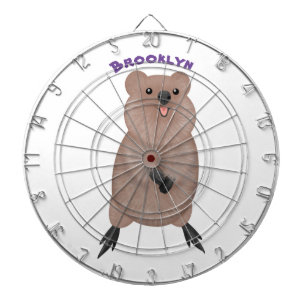 Happy lächelnd niedliche Quokka Cartoon Design Dartscheibe