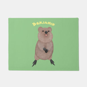 Happy lächelnd niedliche Quokka Cartoon Design Fußmatte