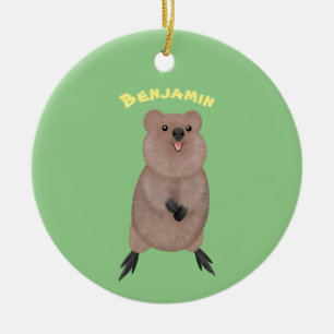 Happy lächelnd niedliche Quokka Cartoon Design Keramik Ornament