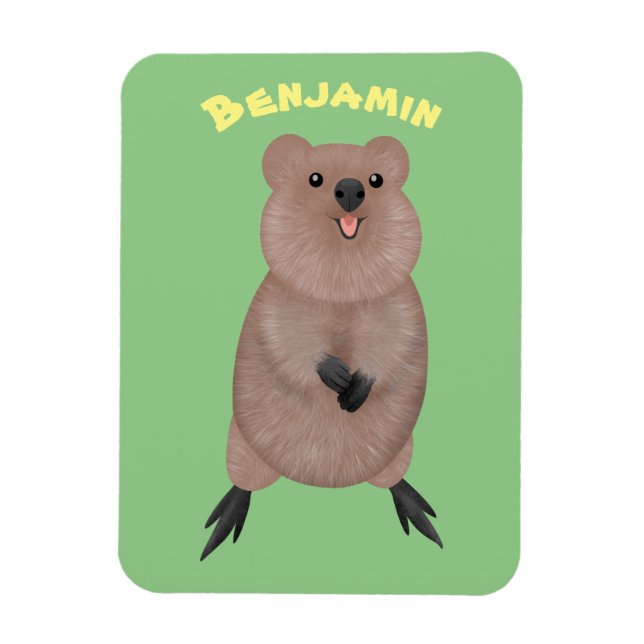 Happy lächelnd niedliche Quokka Cartoon Design Magnet (Vertikal)