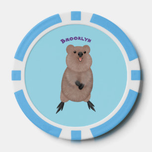 Happy lächelnd niedliche Quokka Cartoon Design Pokerchips