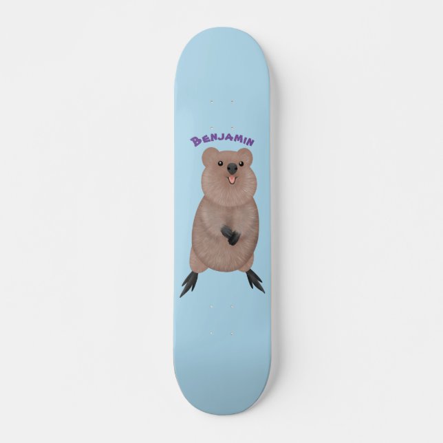 Happy lächelnd niedliche Quokka Cartoon Design Skateboard (Vorne)