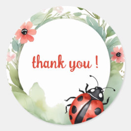 Happy Ladybug Birthday Danke Runder Aufkleber