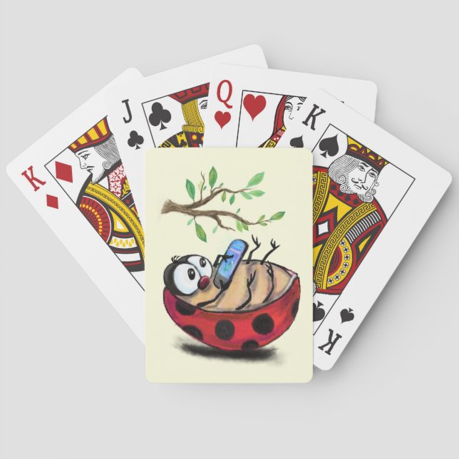 Happy Ladybug Funny Playing Cards Spielkarten (Rückseite)