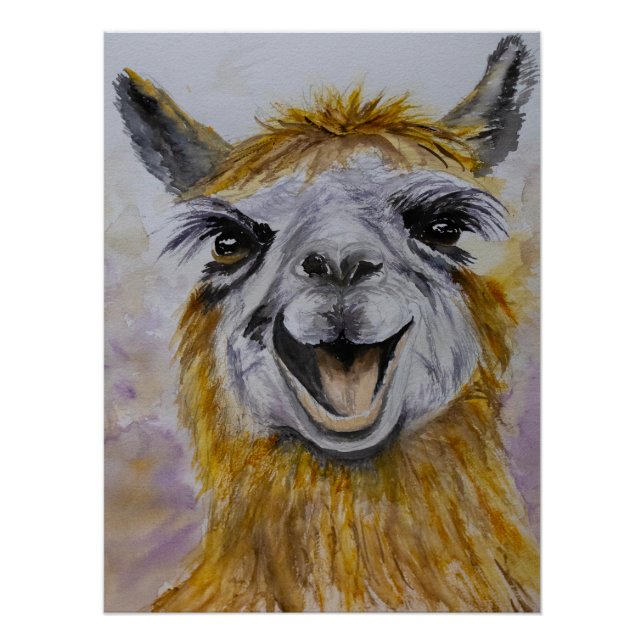 Happy Lama Poster (Vorderseite)